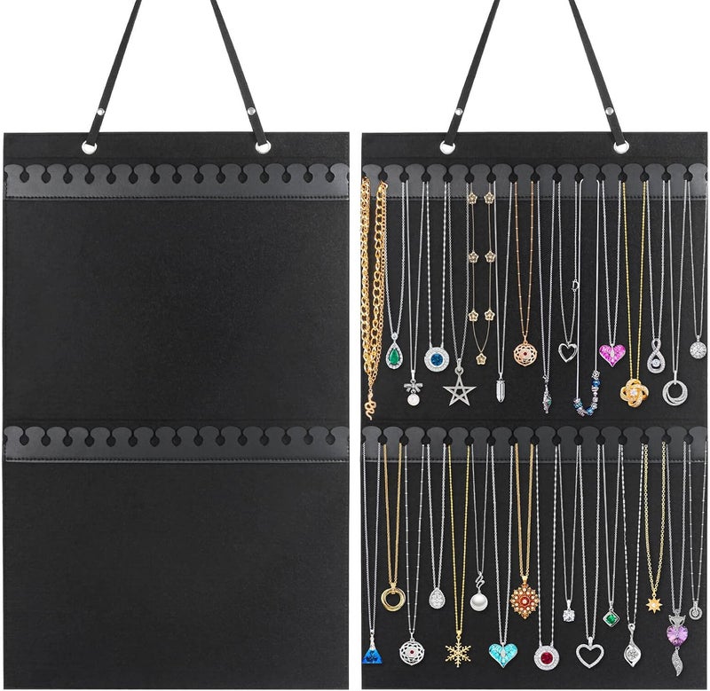 Caffox Hanging Necklaces Holder, Large Jewelry Organizer for Necklaces, Bracelets, and Ankles, Necklaces Display Storage Hanger for Wall, Closet and Door - Image 1